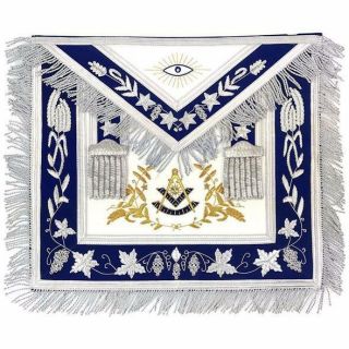 Masonic Grand Lodge Past Master Apron Gold & Silver Hand Embroidery Apron