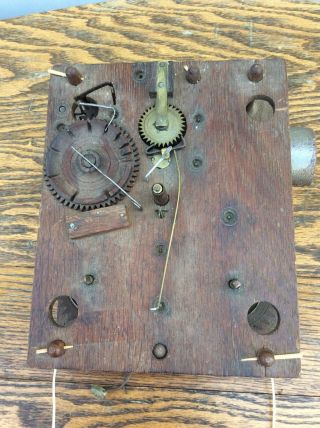 Antique American Wooden Shelf Clock Movement,  Parts / Repairs 2