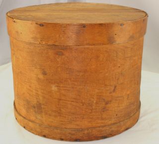 Antique Wooden Hand Crafted Cheese Box Marking Signed Handmade Primitive Pantry