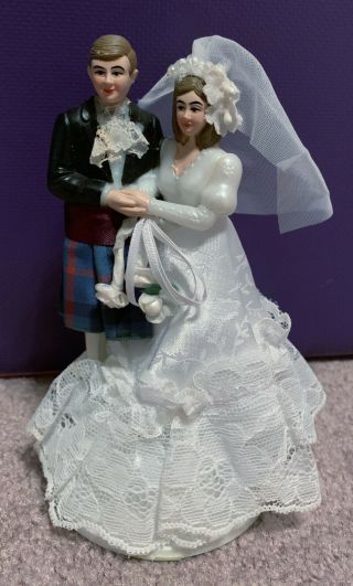 Vintage Scottish Wedding Cake Topper