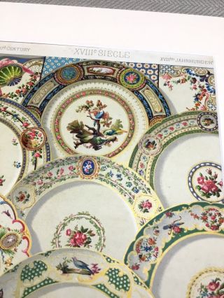 Antique Chromolithograph Print 18th Century Sevres Porcelain French 4