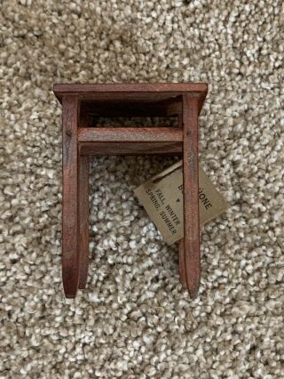 Vintage Antique Miniature Tynietoy Dollhouse Doll Wood Telephone Stand Table 4