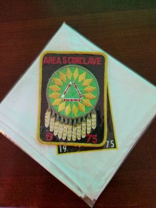 ⚜ Scouts Bsa Order Of The Arrow Area 5 Conclave 1975 Neckerchief & Patch