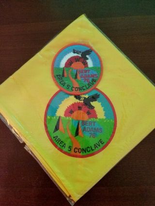⚜ Scouts Bsa Order Of The Arrow Area 5 Conclave 1976 Neckerchief & Patch