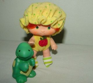 Vintage Strawberry Shortcake Apple Dumplin Doll & Tea Time Turtle Pet 2nd Ed