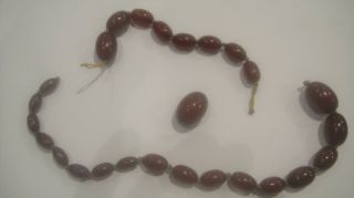 Antique Art Deco Cherry Amber Bakelite Beads Necklace Needs Restringing