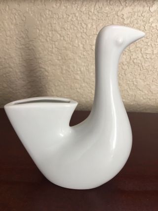Vintage Mid Century Modern Porcelain Bird Narrow Vase Omc Japan