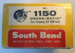 Vintage South Bend No.  1150 Oreno - Matic Stripping Fly Rod Box & Papers