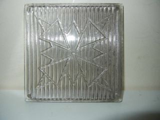 8 Antique Clear Pressed Glass Window Panes.  Star Pattern.
