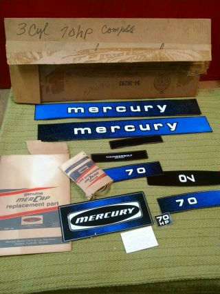 Vintage Antique Mercury Outboard 700 Merc 70hp Vinyl Decal 3m Full Set 1977 - 1983