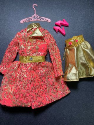 Vintage Barbie Special Sparkle Pink And Gold Jacket Skirt And Shoes Nc Minty