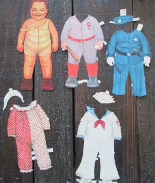 Vintage Whitman W900 " Our Gang " Chubby Cut - Out Paper Doll & Clothing 1931