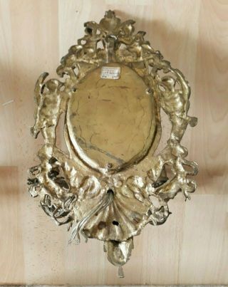 Antique Gilt Brass Candle Sconces with Mirrors 7