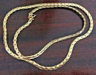 Vintage Gold Tone Necklace Thick Rope Chain 28 Inches Marked M