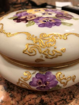 Antique Limoges France Dated 1894 Porcelain Jewelry Box Powder Dresser (wow)