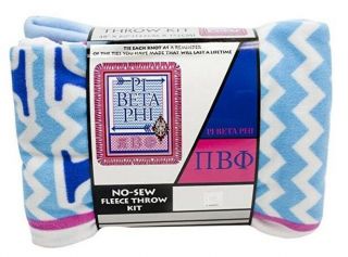 Pi Beta Phi ΠΒΦ Fraternity Sorority 48x60 No Sew Fleece Throw Blanket Kit