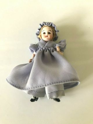 Antique Bisque Wire Jointed Miniature Doll W/glass Eyes & Wig 3 1/2 "