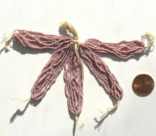 RARE 1800 ' s One Cut Antique Micro Seed Beads Master Hank - Cheyenne Pink 12 grams 2