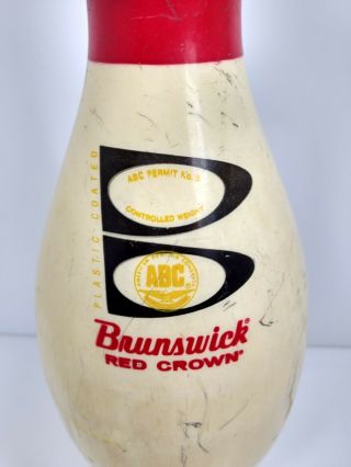 Brunswick Red Crown Plastic Coated ABC Bowling Pin 2