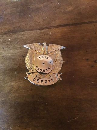 Vintage Inyo County,  California Deputy Sheriff Hat Badge 2