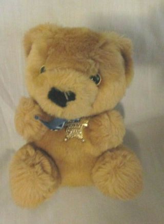 Beariff The Sheriff Teddy Bear Plush Stuffed Animal Brown Vintage 1986 Avon 7 "