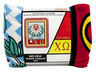 Chi Omega No Sew Fleece Throw Kit Anti - Pill Blanket 48 " X60 "