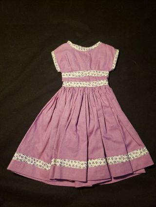 Vintage 1950s 18 " 20 " Fashion Doll Purple Cotton Floral Sun Dress Handmade