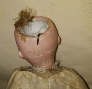 ANTIQUE CABINET SIZED BISQUE HEAD COMPO BODY DOLL GERMANY A/O $33.  33 4