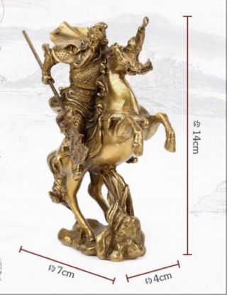 Chinese Ancient Hero Guan Gong Guan Yu ride on horse bronze statue 4