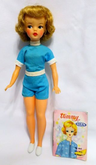 Vintage 1960s Ideal Tammy 12 " Vinyl Fashion Doll W/original Outfit & Booklet
