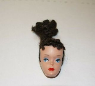 Vintage Barbie Ponytail 3 4 Braided Brunette Doll Head Only