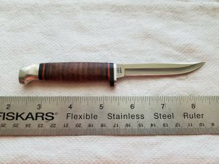A Small Vintage Case Sheath Knife Model M3f Ssp With Leather Sheath/mint