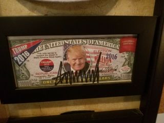 Donald Trump Autographed 2016 Campaign 1 Million Dollar Bill With Csa