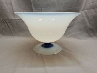 Fry Foval Footed Bowl Compote Delft Blue Stem