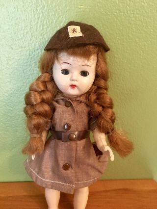 Vintage Terri Lee Tagged Brownie Girl Scout Outfit & Hat Ginger