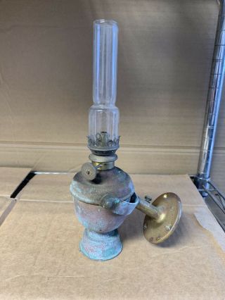 Antique Nautical Gimbal Oil Lamp