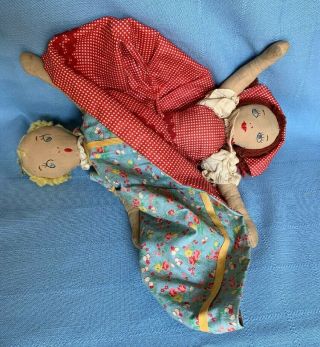 Vintage Handmade Cloth Topsy - Turvy Doll