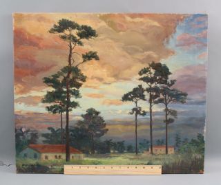 Antique George Chapman American Impressionist Dusk Landscape Oil Painting,  Nr