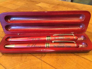 John F.  Kennedy Center For Performing Arts Wooden 2 Pen Boxed Set Souvenir Rare