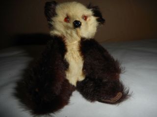 Vintage Miniature Real Fur Panda (teddy) Bear Made For Toys W.  Germany