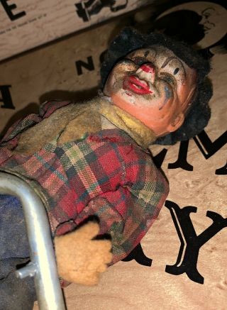 Haunted Active Antique Clown Doll Creepy 4