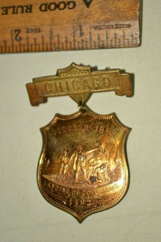 Htf Antique 1892 - 1893 Columbian Expo.  Chicago Delegate Badge World 