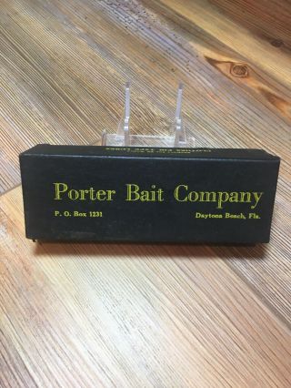 Vintage Fishing Lure Box Only Porter Pop Stop Early Blue Old Florida