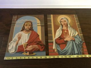 Vintage Paint By Number Jesus And Mary