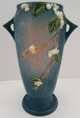 Rare Antique Roseville Blue Flower Blossom Vase U.  S.  A Ivi - 10