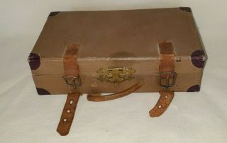 Antique Cardboard Travel Bag Suitcase German French Bisque Head Doll $33.  33