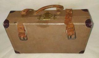 ANTIQUE CARDBOARD TRAVEL BAG SUITCASE GERMAN FRENCH BISQUE HEAD DOLL $33.  33 2