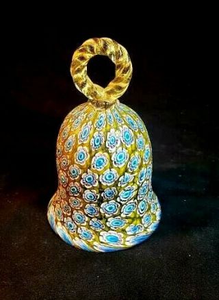Larger Antique Venetian Murano Millefiore Art Glass Dinner Bell