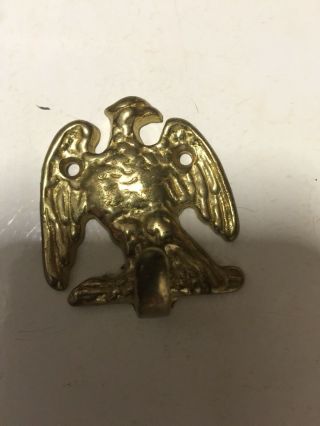 Vintage Antique American Eagle Brass Wall Hook - 2