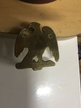 Vintage Antique American Eagle Brass Wall Hook - 3